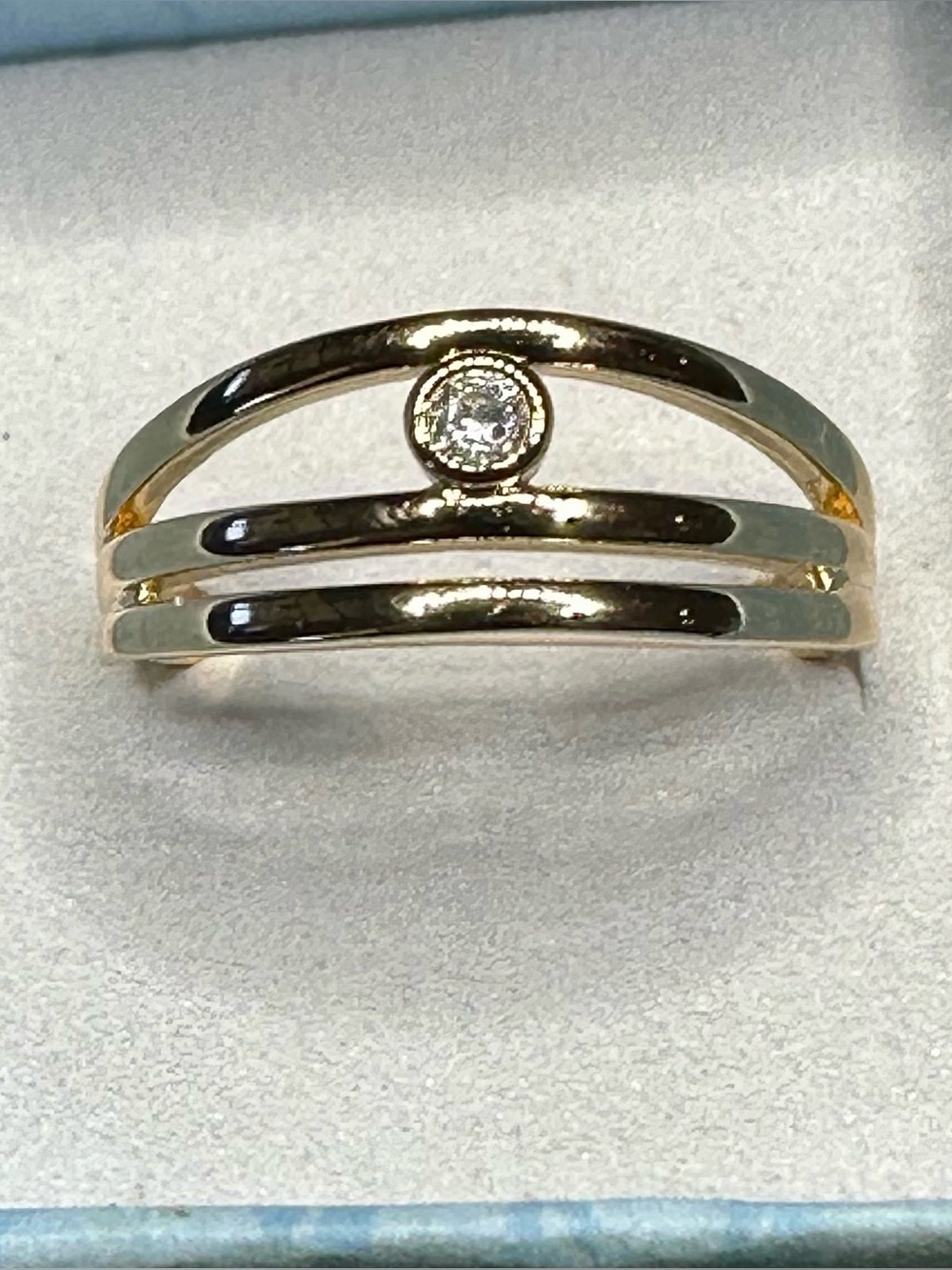 14K Gold Electroplated CZ Minimalist Ring